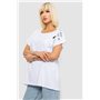 Футболка жіноча з принтом, колір білий, 244R2418 244R2418 AGER фото - Luxbikini