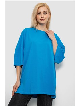 Футболка жіноча однотонна, колір блакитний, 244R3018 244R3018 AGER фото - Luxbikini