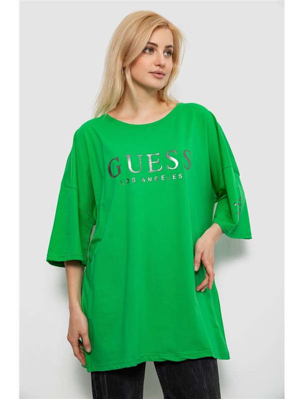 Футболка жіноча з принтом, колір зелений, 244R3019 244R3019 AGER фото - Luxbikini