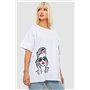 Футболка жіноча з принтом, колір білий, 244R4010 244R4010 AGER фото - Luxbikini