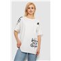 Футболка жіноча з принтом, колір білий, 244R4021 244R4021 AGER фото - Luxbikini