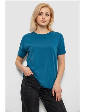 Футболка жіноча однотонна, колір джинс, 244R802-5 244R802-5 AGER фото - Luxbikini