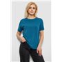 Футболка жіноча однотонна, колір джинс, 244R802-5 244R802-5 AGER фото - Luxbikini