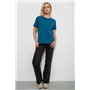 Футболка жіноча однотонна, колір джинс, 244R802-5 244R802-5 AGER фото - Luxbikini