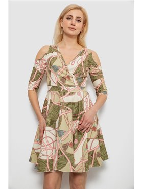 Сукня жіноча з принтом, колір оливковий, 230R182 230R182 AGER фото - Luxbikini