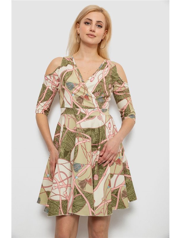 Сукня жіноча з принтом, колір оливковий, 230R182 230R182 AGER фото - Luxbikini