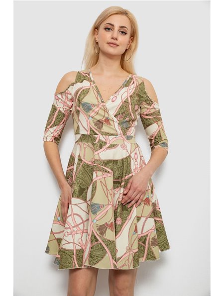 Сукня жіноча з принтом, колір оливковий, 230R182 230R182 AGER фото - Luxbikini