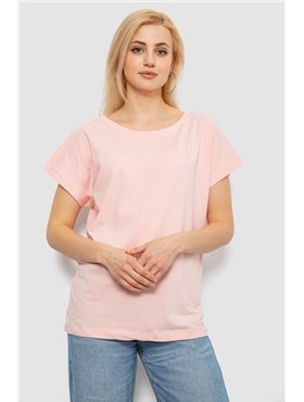 Футболка жіноча однотонна, колір персиковий, 244R2300 244R2300 AGER фото - Luxbikini