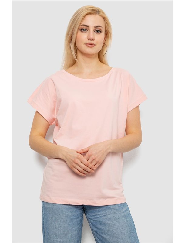 Футболка жіноча однотонна, колір персиковий, 244R2300 244R2300 AGER фото - Luxbikini