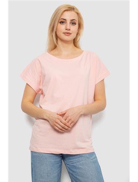 Футболка жіноча однотонна, колір персиковий, 244R2300 244R2300 AGER фото - Luxbikini