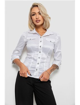 Сорочка класична в смужку, колір білий, 230R643-4 230R643-4 AGER фото - Luxbikini