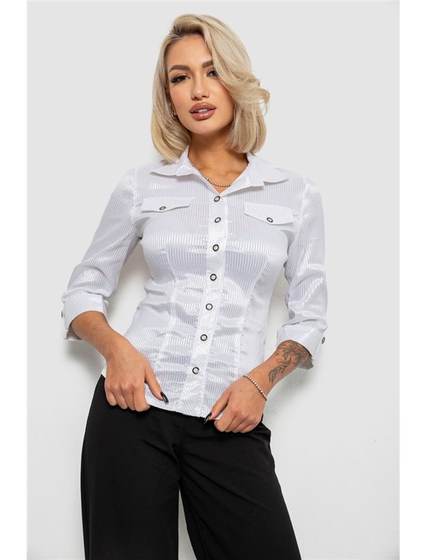 Сорочка класична в смужку, колір білий, 230R643-4 230R643-4 AGER фото - Luxbikini