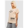 Футболка жіноча з принтом, колір бежевий, 244R2004 244R2004 AGER фото - Luxbikini