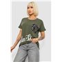 Футболка жіноча з принтом, колір хакі, 244R2057 244R2057 AGER фото - Luxbikini