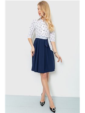 Сукня софт із принтом, колір синьо-молочний, 230R79-1 230R79-1 AGER фото - Luxbikini