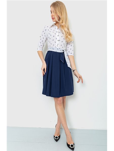 Сукня софт із принтом, колір синьо-молочний, 230R79-1 230R79-1 AGER фото - Luxbikini