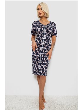 Халат жіночий на блискавці в горох, колір синій, 257R1030-3 257R1030-3 AGER фото - Luxbikini