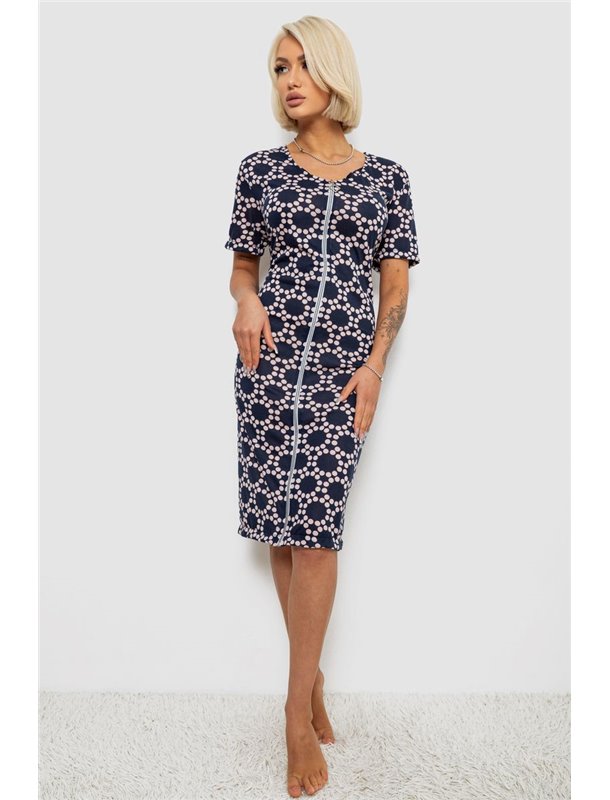 Халат жіночий на блискавці в горох, колір синій, 257R1030-3 257R1030-3 AGER фото - Luxbikini