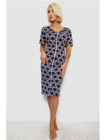 Халат жіночий на блискавці в горох, колір синій, 257R1030-3 257R1030-3 AGER фото - Luxbikini