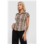 Сорочка жіноча в клітку повсякденна, колір бежево-чорний, 230R062 230R062 AGER фото - Luxbikini