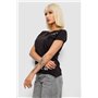 Футболка жіноча однотонна, колір чорний, 244R2214-6 244R2214-6 AGER фото - Luxbikini