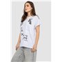 Футболка жіноча з принтом, колір білий, 244R3011 244R3011 AGER фото - Luxbikini