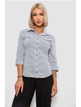 Сорочка класична в смужку, колір біло-сірий, 230R643-1 230R643-1 AGER фото - Luxbikini