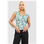 Блуза з квітковим принтом, колір бірюзовий, 230R262 230R262 AGER фото - Luxbikini