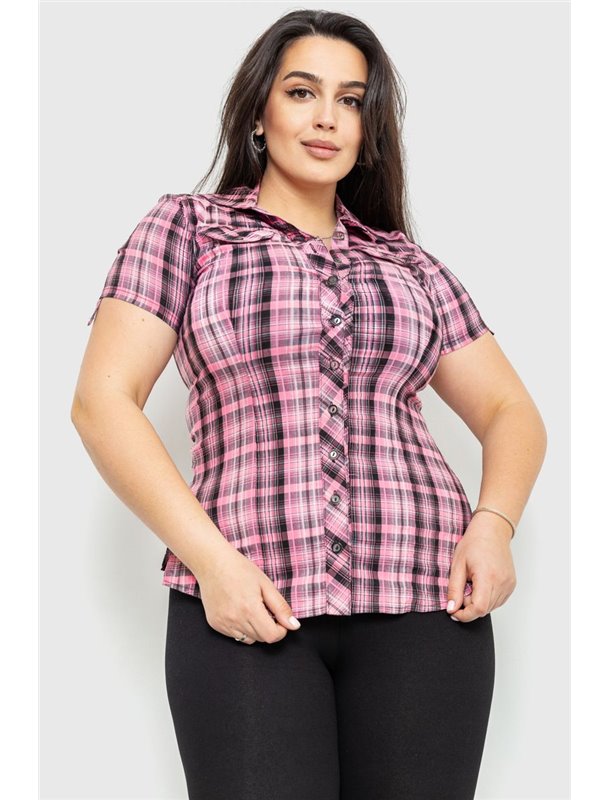 Сорочка жіноча в клітинку, колір коричневий, 230R065 230R065 AGER фото - Luxbikini