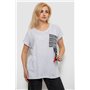 Футболка жіноча з принтом, колір сірий, 244R2412 244R2412 AGER фото - Luxbikini