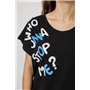Футболка жіноча з принтом, колір чорний, 244R3001 244R3001 AGER фото - Luxbikini