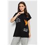 Футболка жіноча з принтом, колір чорний, 244R3002 244R3002 AGER фото - Luxbikini