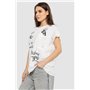 Футболка жіноча з принтом, колір білий, 244R3011 244R3011 AGER фото - Luxbikini