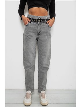 Джинси жіночі однотонні Baggy Papei, колір сірий, 244R00158 244R00158 AGER фото - Luxbikini