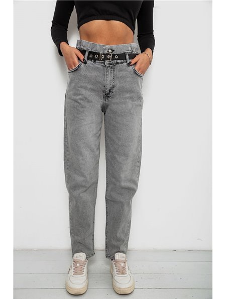 Джинси жіночі однотонні Baggy Papei, колір сірий, 244R00158 244R00158 AGER фото - Luxbikini