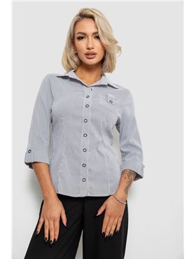 Сорочка класична в смужку, колір сіро-білий, 230R645-1 230R645-1 AGER фото - Luxbikini