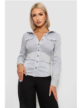 Сорочка класична в смужку, колір сірий, 230R641 230R641 AGER фото - Luxbikini