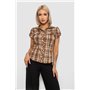 Сорочка жіноча в клітинку, колір коричневий, 230R065 230R065 AGER фото - Luxbikini