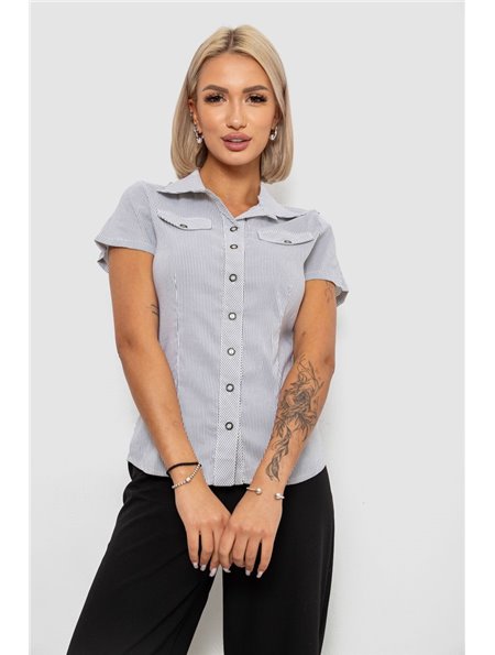 Сорочка класична в смужку, колір сіро-білий, 230R667 230R667 AGER фото - Luxbikini