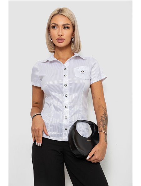 Сорочка класична в смужку, колір білий, 230R668-2 230R668-2 AGER фото - Luxbikini