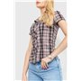 Сорочка жіноча в клітку повсякденна, колір бежево-чорний, 230R062 230R062 AGER фото - Luxbikini