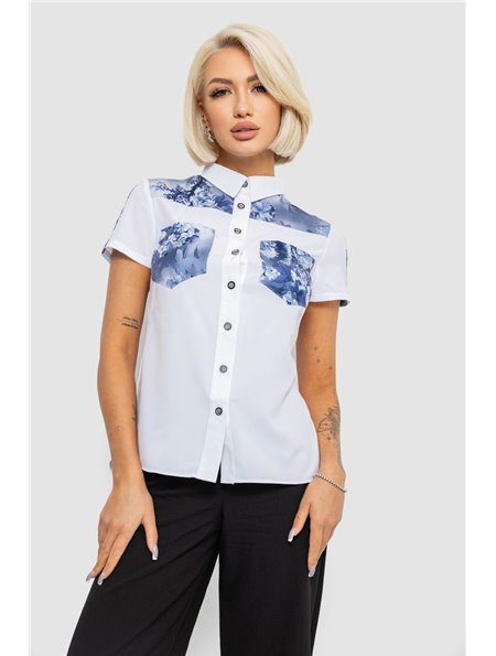 Сорочка класична з принтом, колір білий, 230R7211-1 230R7211-1 AGER фото - Luxbikini