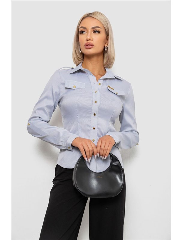 Сорочка класична в смужку, колір сірий, 230R646 230R646 AGER фото - Luxbikini