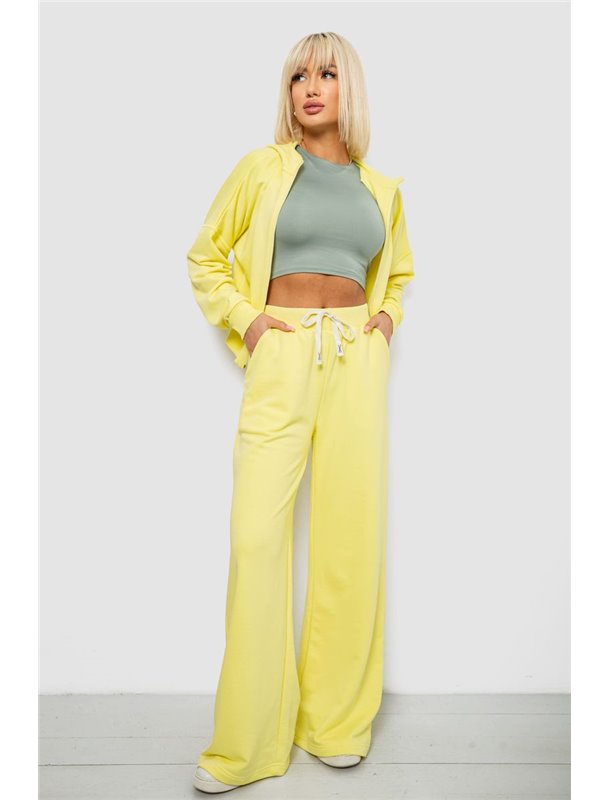 Спортивний костюм жіночий однотонний, колір жовтий, 244R1074AG 244R1074AG AGER фото - Luxbikini