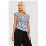Блуза з квітковим принтом, колір бірюзовий, 230R262 230R262 AGER фото - Luxbikini