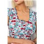 Блуза з квітковим принтом, колір бірюзовий, 230R262 230R262 AGER фото - Luxbikini