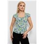 Блуза з квітковим принтом, колір бірюзовий, 230R262 230R262 AGER фото - Luxbikini