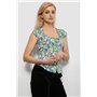 Блуза з квітковим принтом, колір бірюзовий, 230R262 230R262 AGER фото - Luxbikini