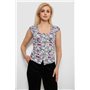 Блуза з квітковим принтом, колір бірюзовий, 230R262 230R262 AGER фото - Luxbikini