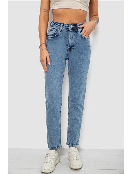 Джинси жіночі однотонні MOM, колір блакитний, 244R00896 244R00896 AGER фото - Luxbikini